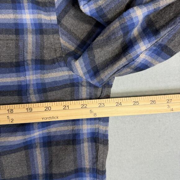 Pendleton Mason Shirt Mens Large Blue Gray Plaid Flannel Button Up Long Sleeve - Picture 6 of 7